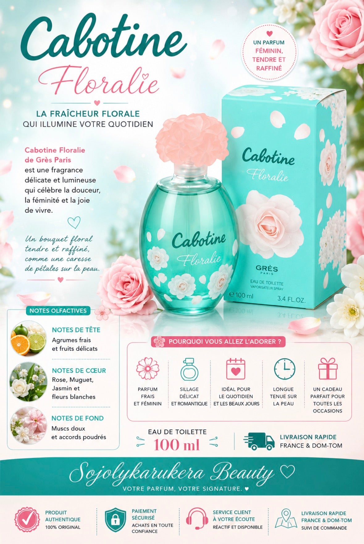 Cabotine Floralie grès